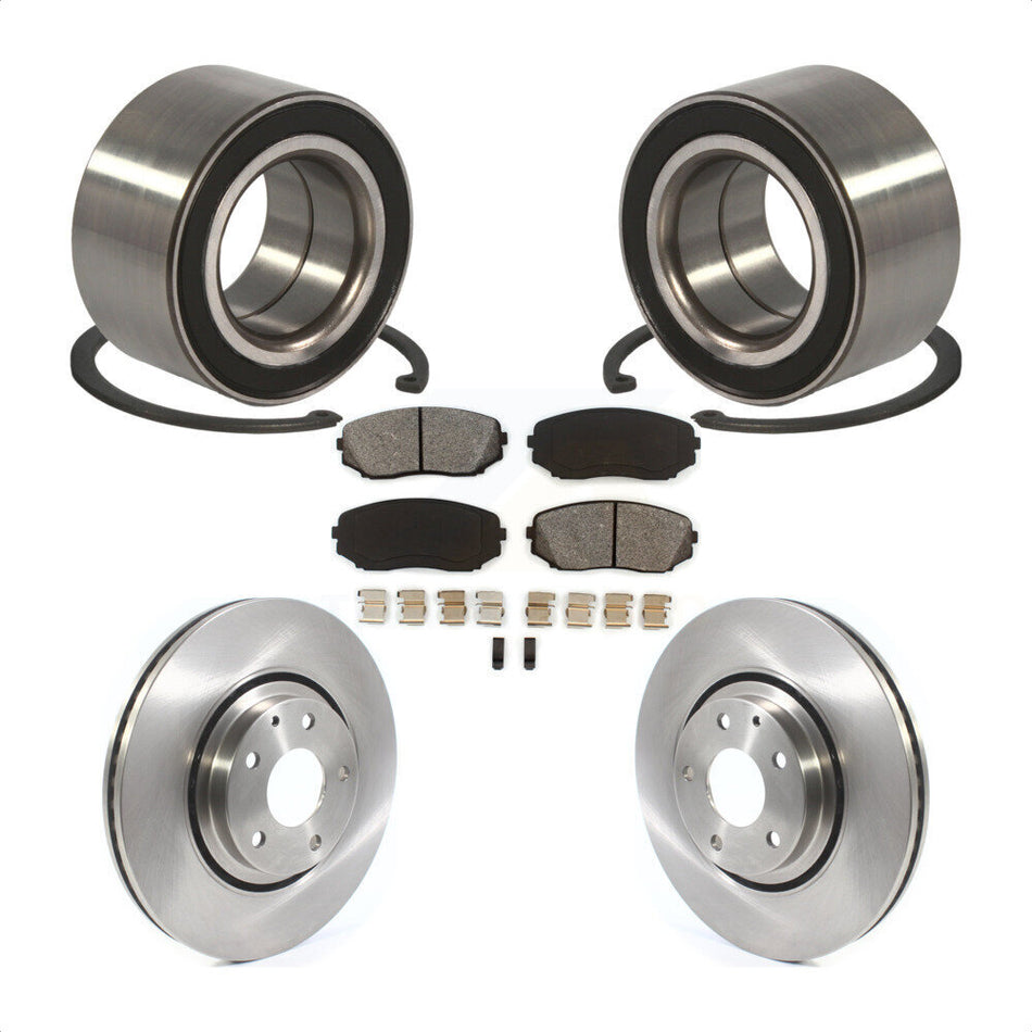 Front Wheel Bearing With Disc Brake Rotors And Semi-Metallic Pads Kit For 2016-2018 Mazda CX-9 KBB-114388