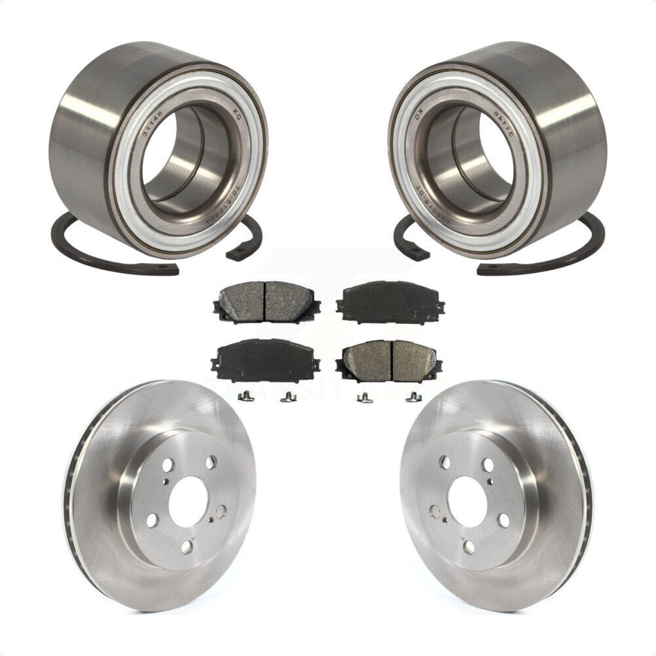 Front Wheel Bearing With Disc Brake Rotors And Semi-Metallic Pads Kit For Toyota Prius Prime AWD-e KBB-114391