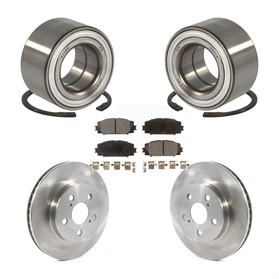 Front Wheel Bearing With Disc Brake Rotors And Ceramic Pads Kit For Toyota Prius Prime AWD-e KBB-114401