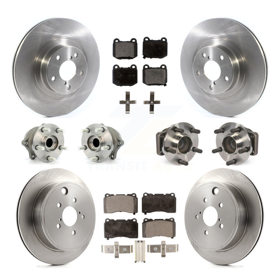 Front Rear Hub Bearing Brake Rotor Pads Kit (10Pc) For 2019 Toyota 86 TRD Special Edition KBB-114417