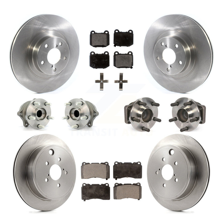 Front Rear Hub Bearing Brake Rotor Pads Kit (10Pc) For 2019 Toyota 86 TRD Special Edition KBB-114479