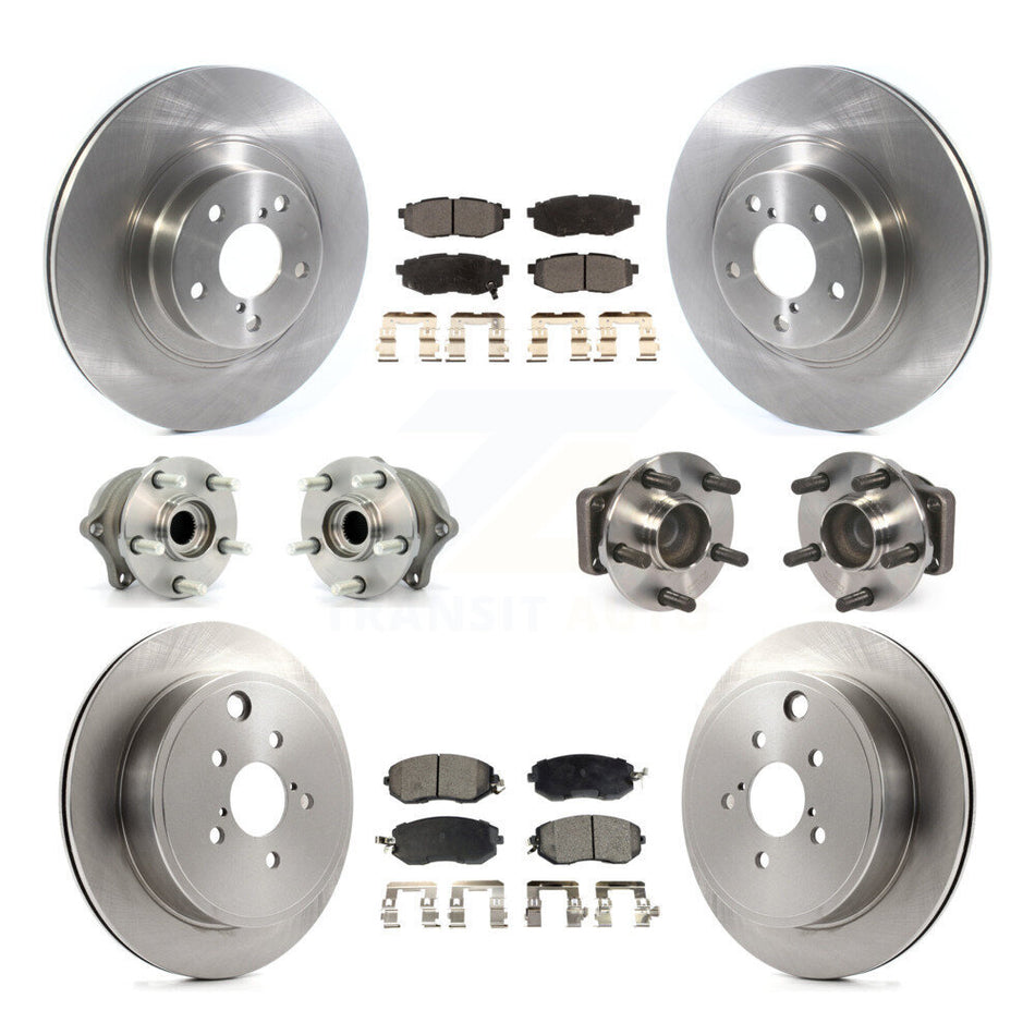 Front Rear Hub Bearings Assembly Disc Brake Rotors And Ceramic Pads Kit (10Pc) For Toyota 86 KBB-114480