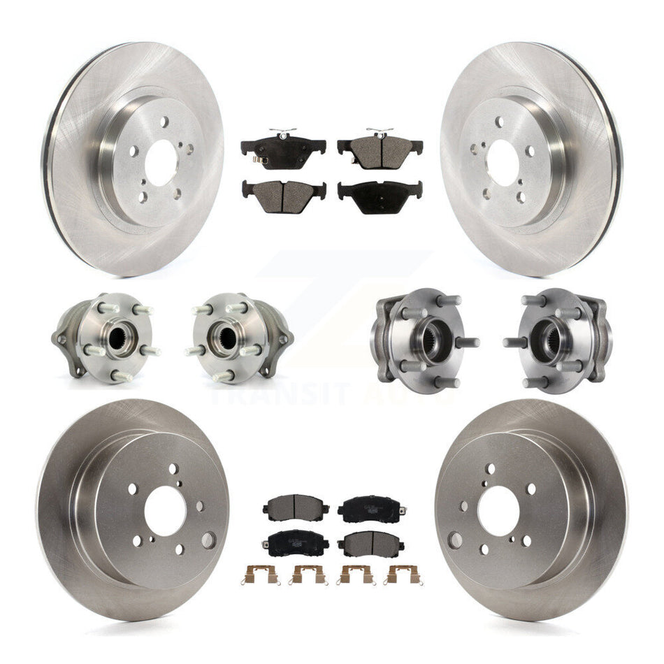 Front Rear Hub Bearings Assembly Disc Brake Rotors And Ceramic Pads Kit (10Pc) For Subaru Crosstrek KBB-114481