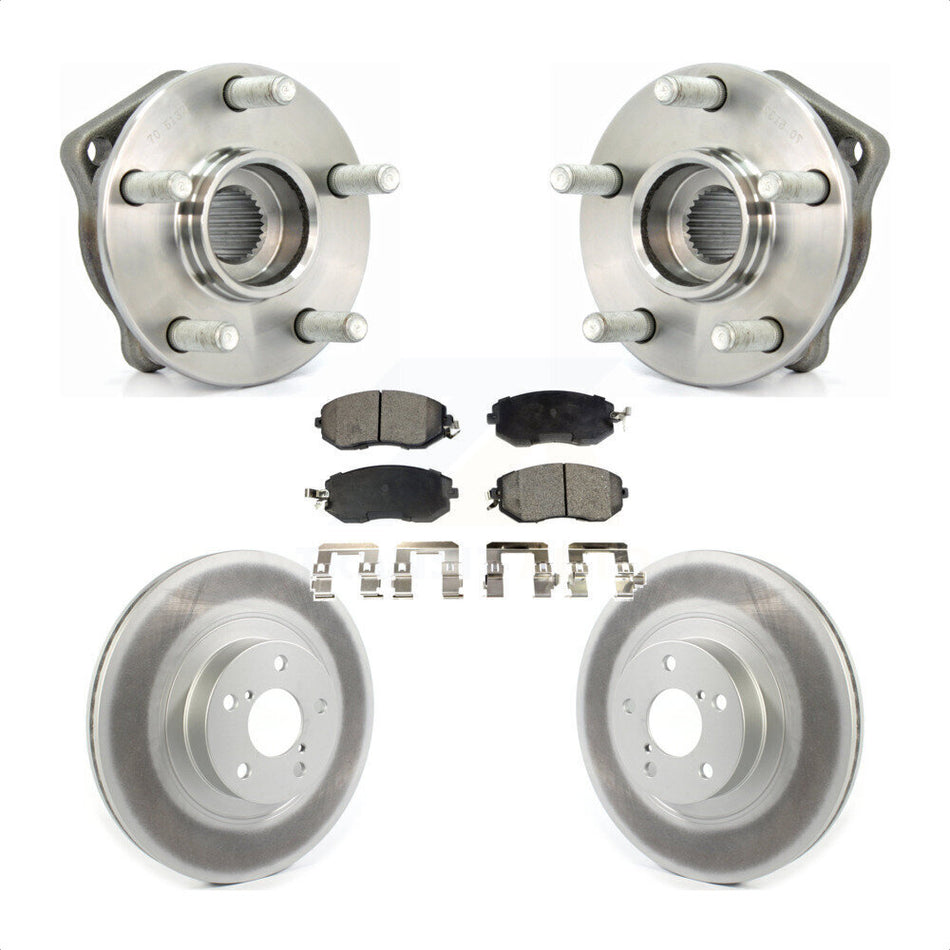 Front Hub Bearing Assembly With Coated Disc Brake Rotors And Semi-Metallic Pads Kit For Subaru Impreza Outback Forester Legacy XV Crosstrek KBB-114630