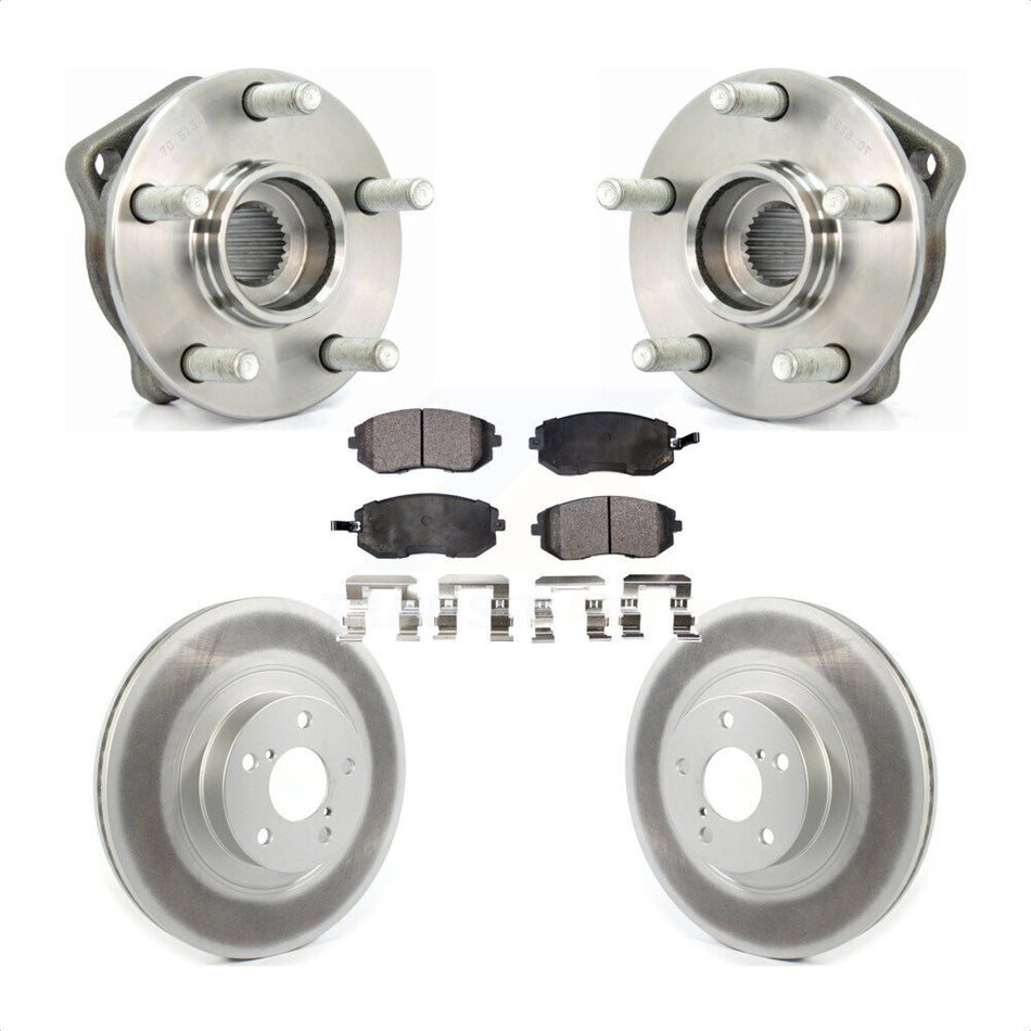 Front Hub Bearing Assembly With Coated Disc Brake Rotors And Semi-Metallic Pads Kit For Subaru Outback Legacy Forester Impreza KBB-114631