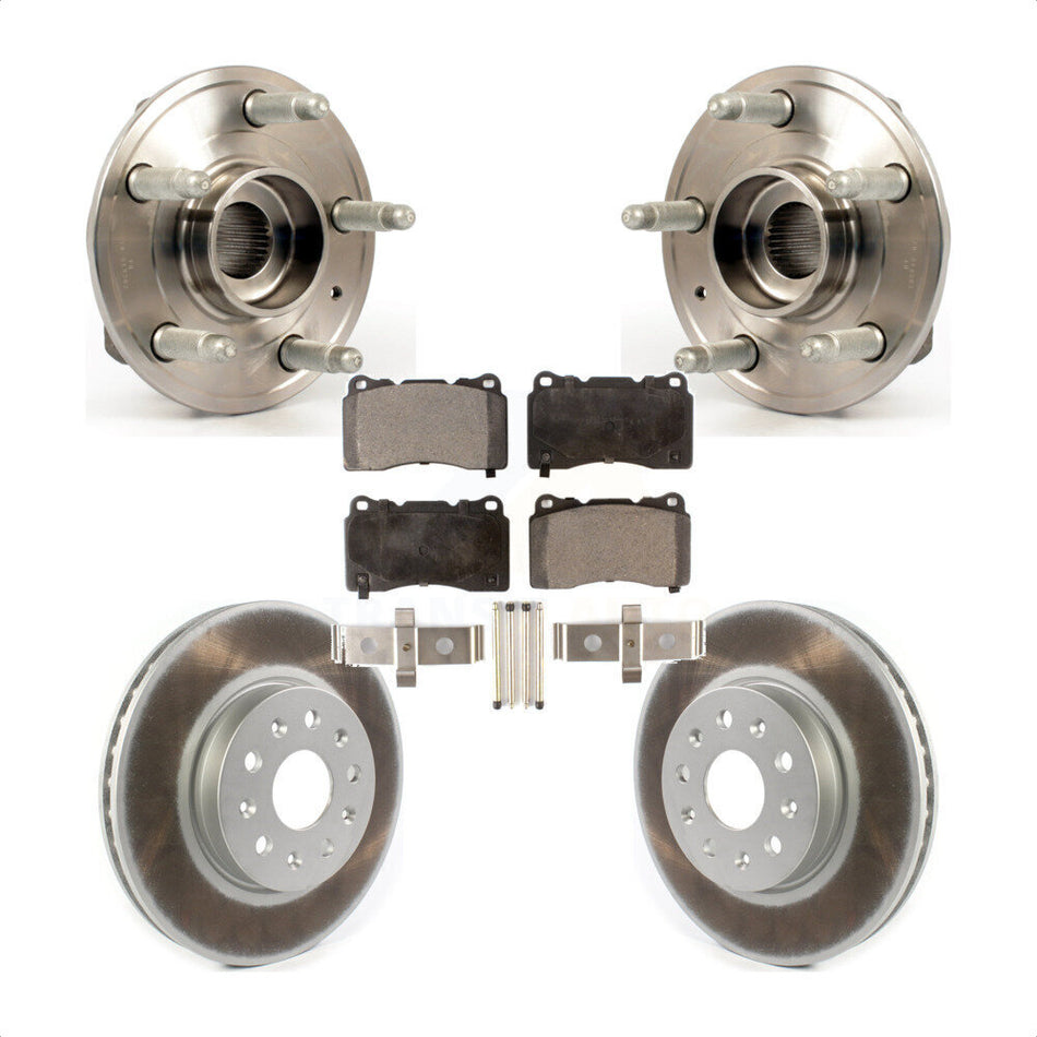 Front Hub Bearing Assembly With Coated Disc Brake Rotors And Semi-Metallic Pads Kit For Chevrolet Camaro Cadillac CTS KBB-114638