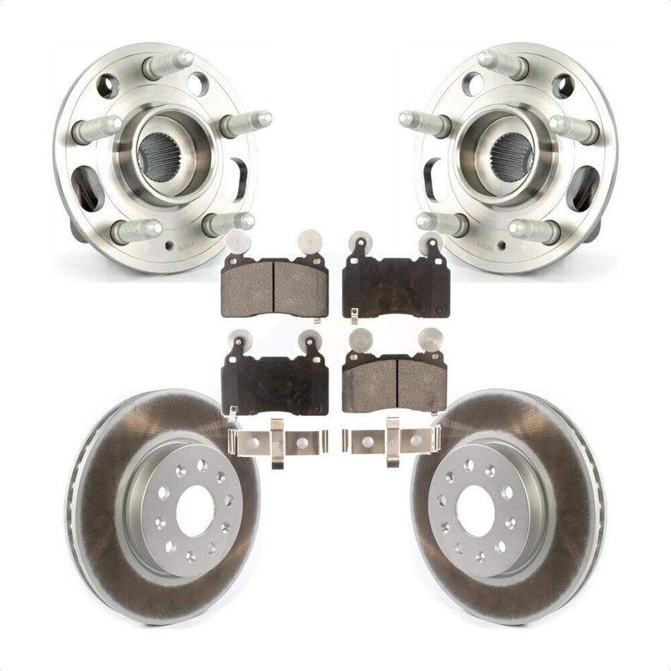 Front Hub Bearing Assembly Coated Disc Brake Rotors And Pads Kit For Cadillac CTS KBB-114648