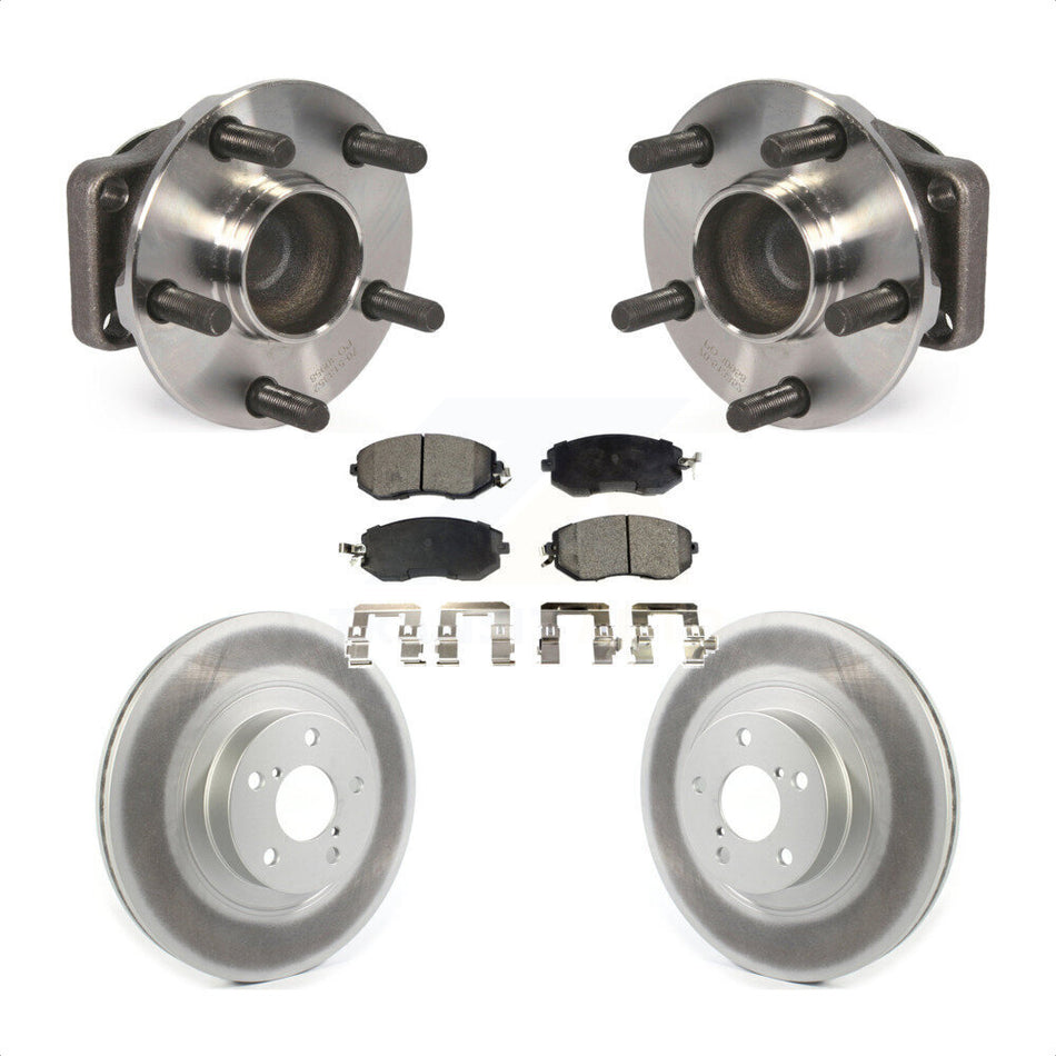 Front Hub Bearing Assembly With Coated Disc Brake Rotors And Semi-Metallic Pads Kit For Scion FR-S Subaru BRZ Toyota 86 KBB-114650