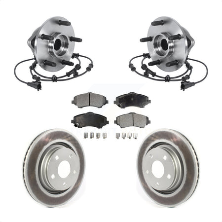 Front Hub Bearing Assembly Coated Disc Brake Rotors And Pads Kit For Jeep Wrangler KBB-114651