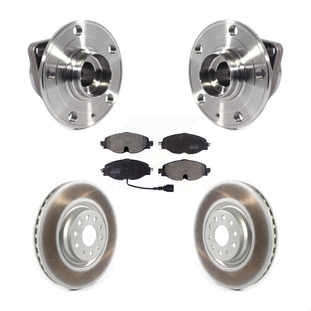 Front Hub Bearing Coat Brake Rotor Pad Kit For Volkswagen GTI Without Performance Package KBB-114653