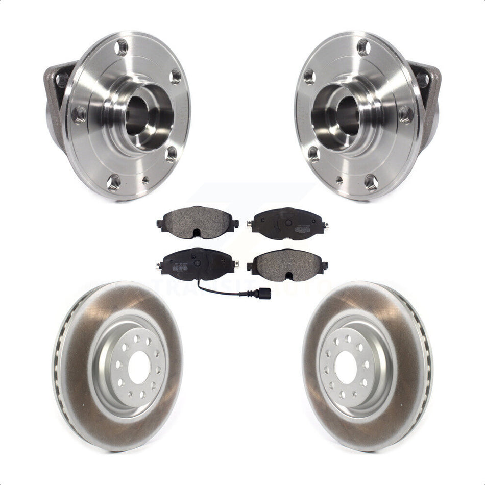 Front Hub Bearing Coat Brake Rotor Pad Kit For Volkswagen GTI Without Performance Package KBB-114653