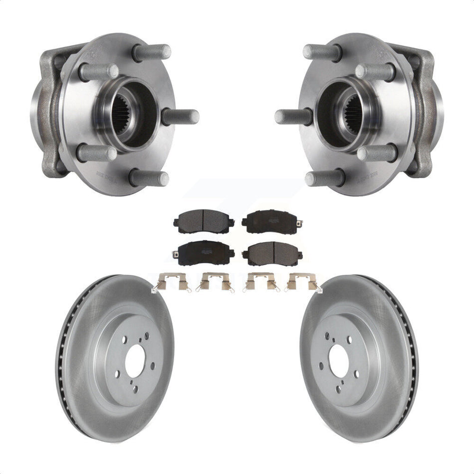 Front Hub Bearing Assembly With Coated Disc Brake Rotors And Semi-Metallic Pads Kit For Subaru Crosstrek Impreza KBB-114657