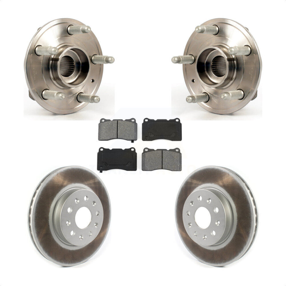 Front Hub Bearing Assembly With Coated Disc Brake Rotors And Semi-Metallic Pads Kit For Chevrolet Camaro Cadillac CTS KBB-114697