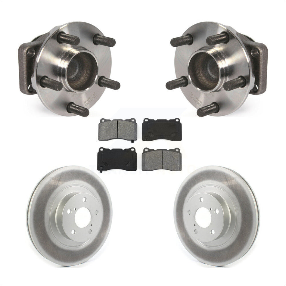 Front Hub Bearing Assembly With Coated Disc Brake Rotors And Semi-Metallic Pads Kit For 2019 Toyota 86 TRD Special Edition Without Brembo Brakes KBB-114705