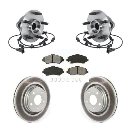 Front Hub Bearing Assembly Coated Disc Brake Rotors And Pads Kit For Jeep Wrangler KBB-114707