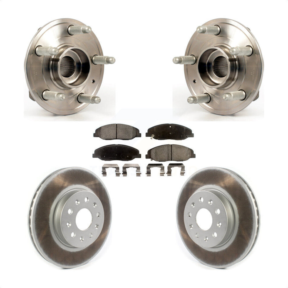 Front Hub Bearing Assembly With Coated Disc Brake Rotors And Ceramic Pads Kit For Cadillac CTS Without Heavy Duty Brakes KBB-114775