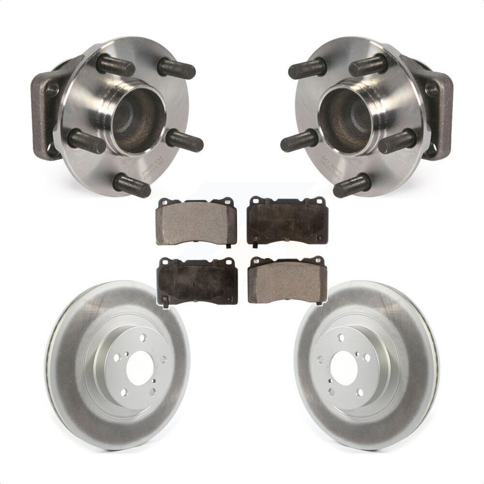 Front Hub Bearing Assembly With Coated Disc Brake Rotors And Ceramic Pads Kit For 2019 Toyota 86 TRD Special Edition Without Brembo Brakes KBB-114785