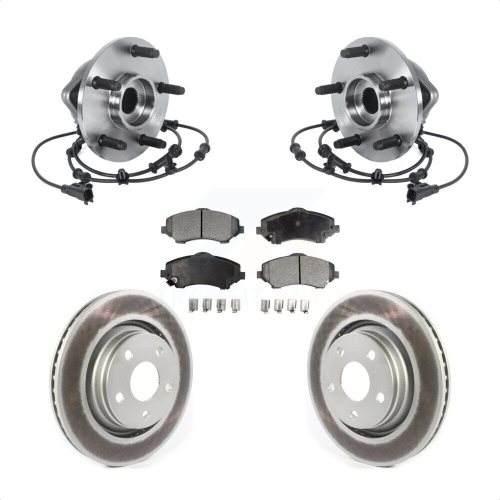 Front Hub Bearing Assembly Coated Disc Brake Rotor And Ceramic Pads Kit For Jeep Wrangler KBB-114787