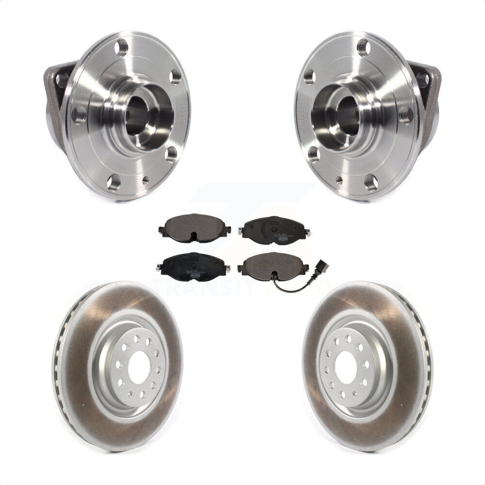 Front Hub Bearing Coat Brake Rotor Pad Kit For Volkswagen GTI Without Performance Package KBB-114789