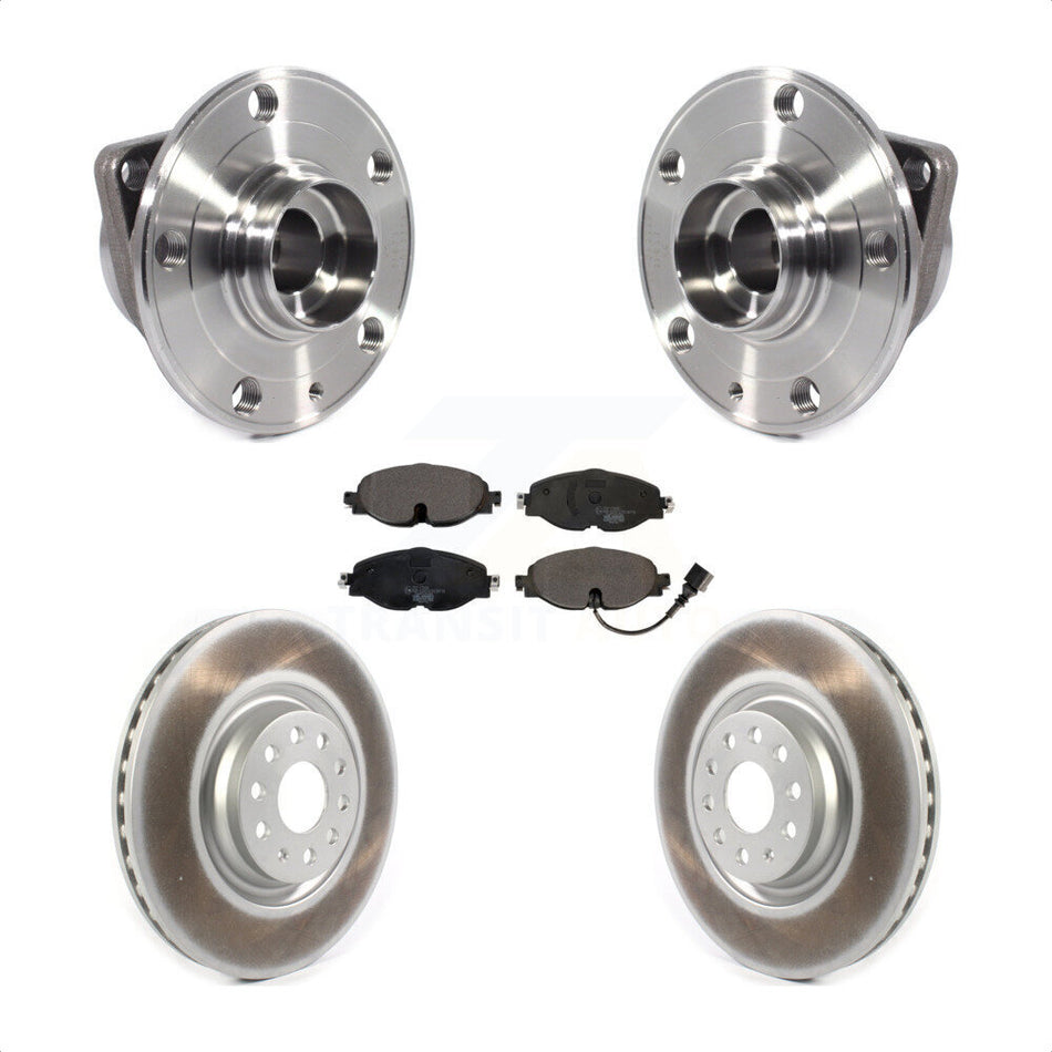 Front Hub Bearing Coat Brake Rotor Pad Kit For Volkswagen GTI Without Performance Package KBB-114789
