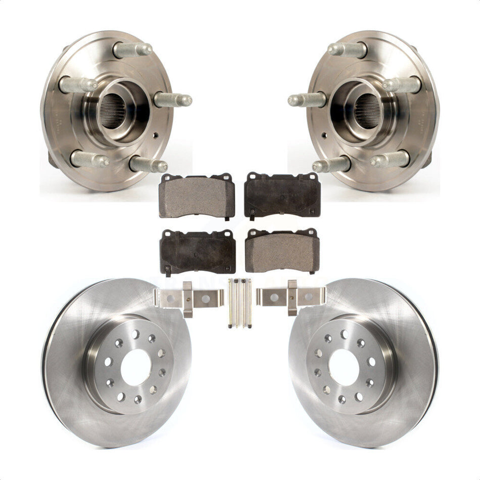 Front Hub Bearing Assembly With Disc Brake Rotors And Semi-Metallic Pads Kit For Chevrolet Camaro Cadillac CTS KBB-114806