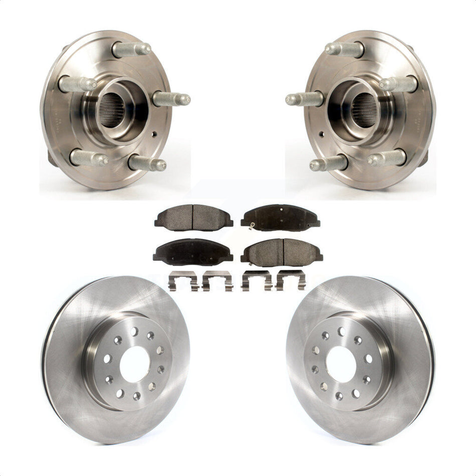 Front Hub Bearing Assembly With Disc Brake Rotors And Semi-Metallic Pads Kit For Cadillac CTS Without Heavy Duty Brakes KBB-114808