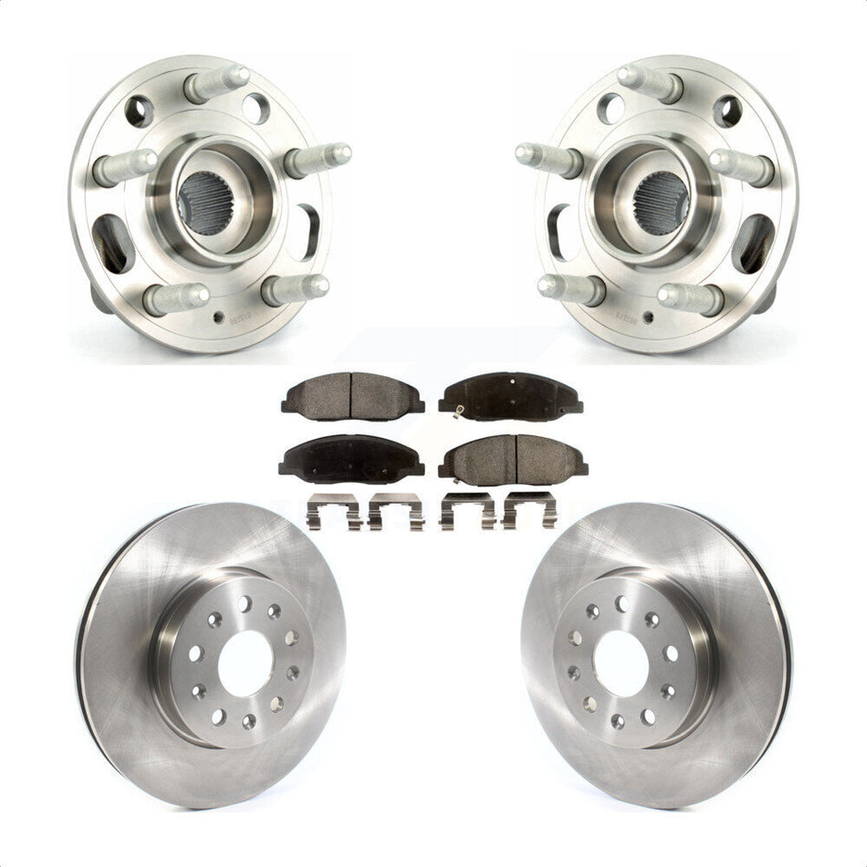 Front Hub Bearing Assembly With Disc Brake Rotors And Semi-Metallic Pads Kit For Cadillac CTS Without Heavy Duty Brakes KBB-114815