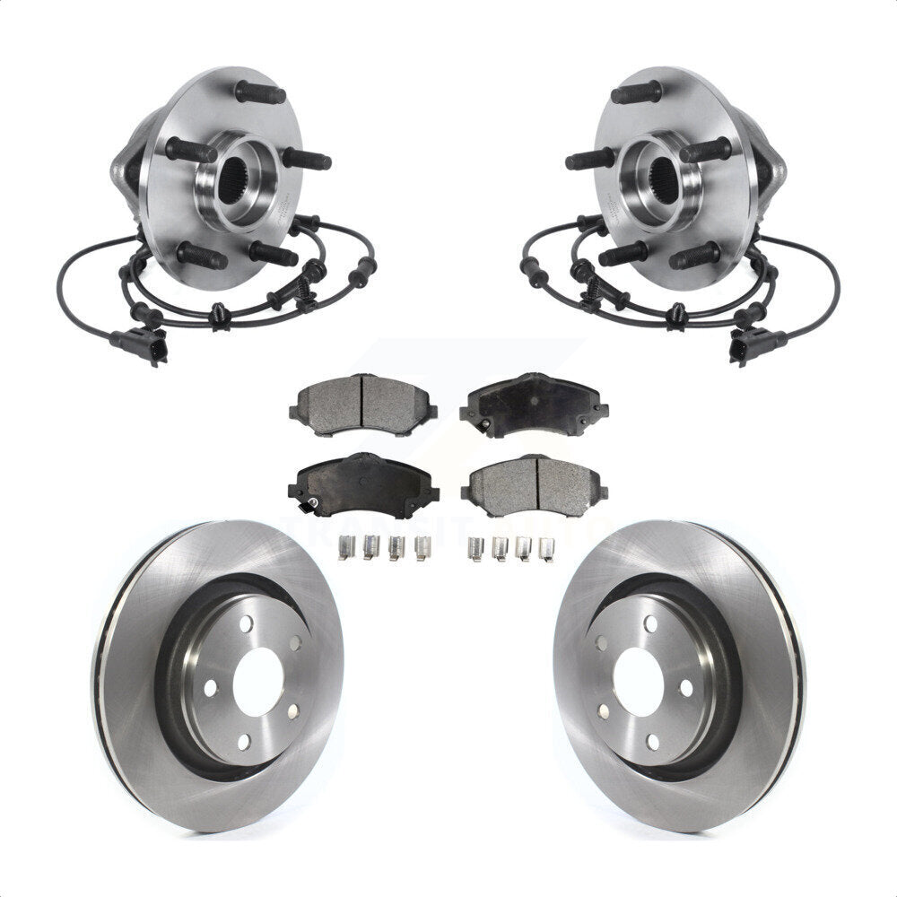 Front Hub Bearing Brake Rotor & Pad Kit For Jeep Wrangler With 332mm Diameter KBB-114819