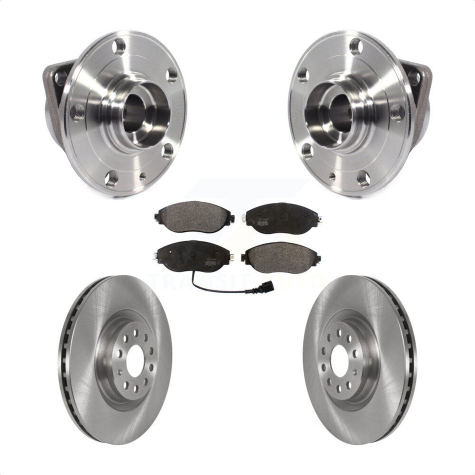 Front Hub Bearing Brake Rotor & Pad Kit For Volkswagen Tiguan Jetta Audi Q3 GTI Golf R S3 KBB-114820