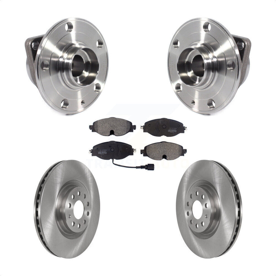 Front Hub Bearing Disc Brake Rotor Pad Kit For Volkswagen GTI Without Performance Package KBB-114821