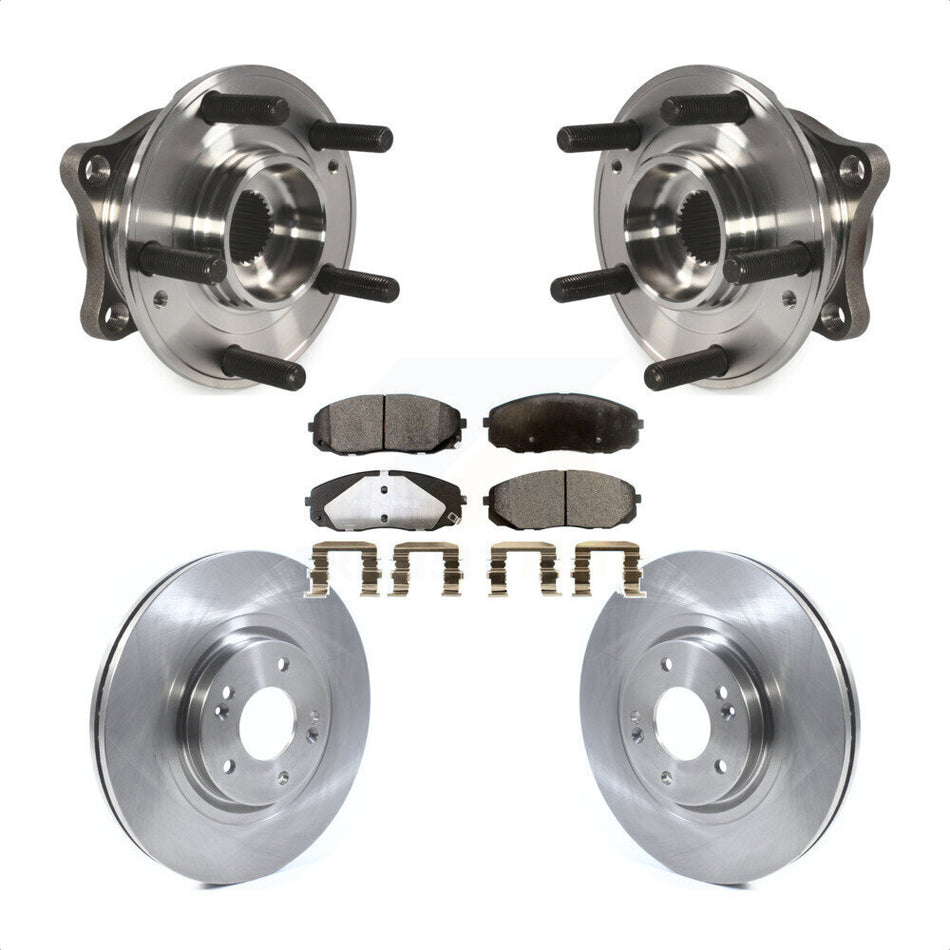 Front Hub Bearing Assembly With Disc Brake Rotors And Semi-Metallic Pads Kit For 2015-2019 Kia Sedona KBB-114822