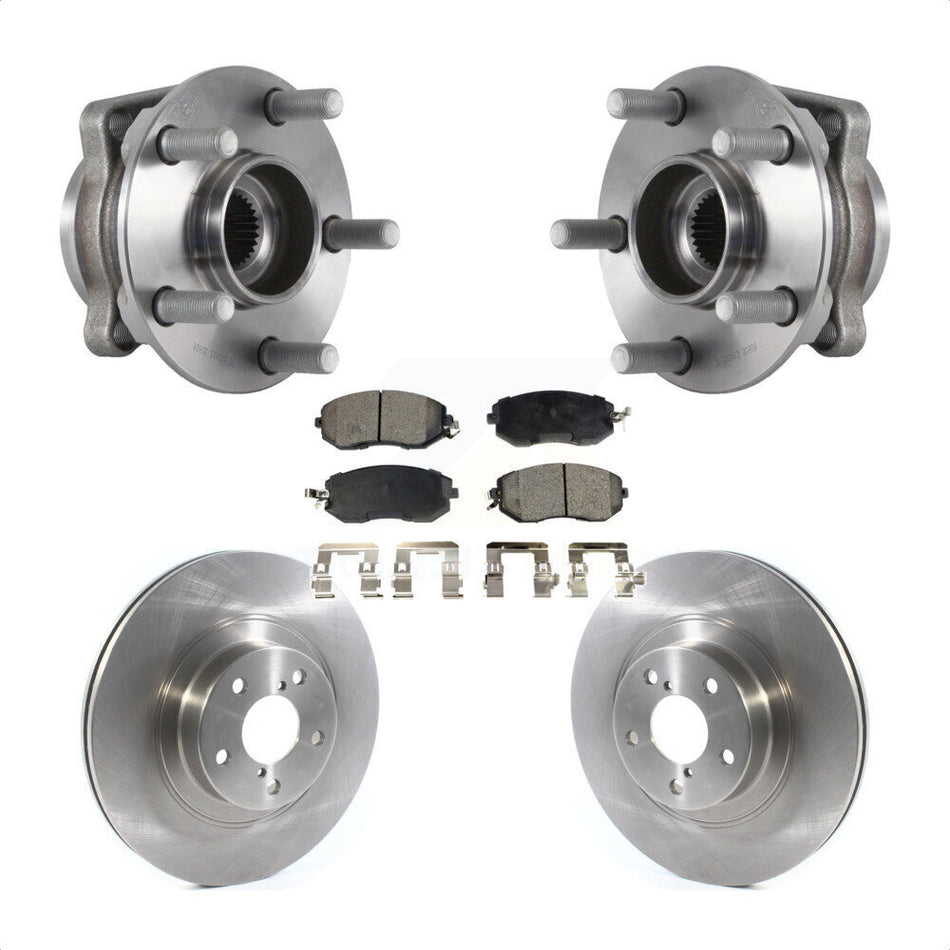 Front Hub Bearing Assembly With Disc Brake Rotors And Semi-Metallic Pads Kit For Subaru Forester Crosstrek XV 292mm Diameter Rotor KBB-114824