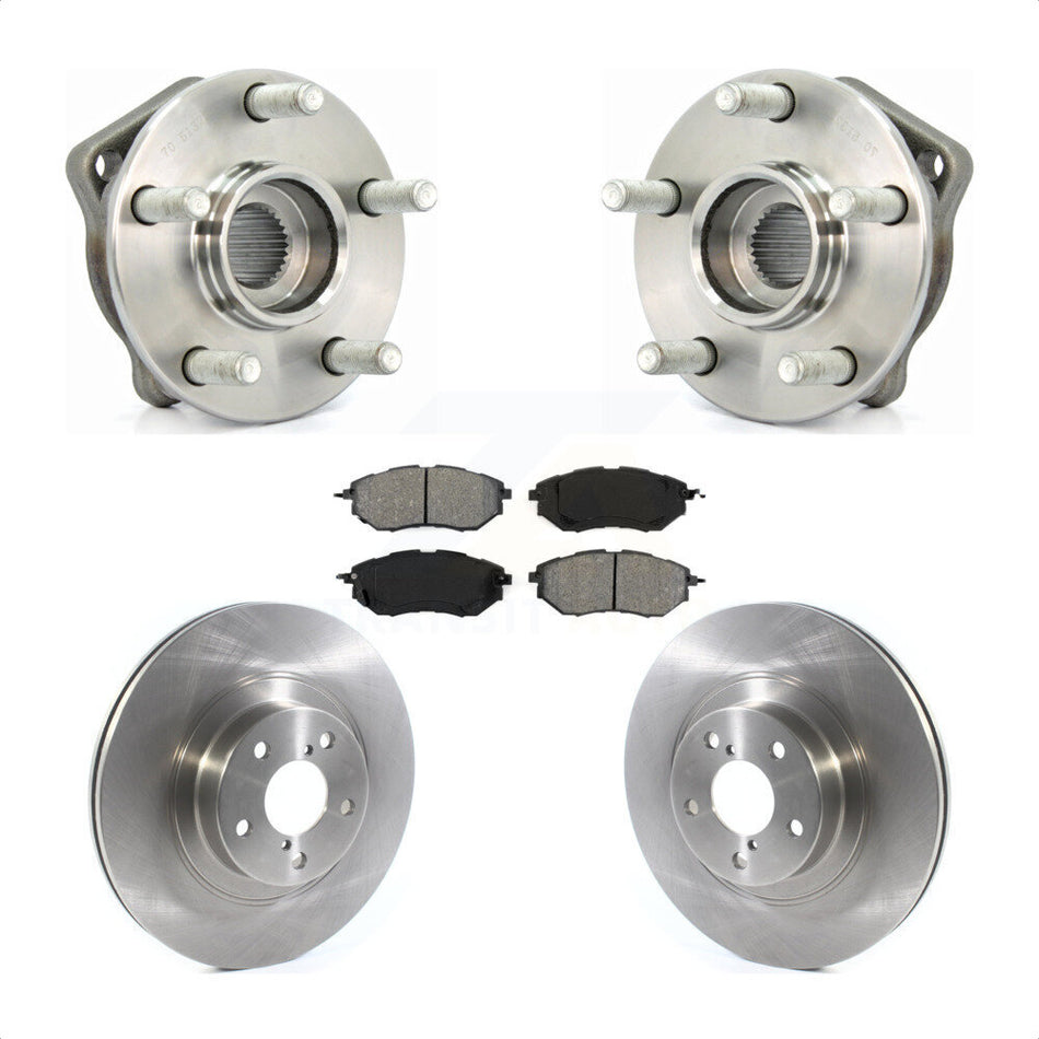Front Hub Bearing Assembly With Disc Brake Rotors And Semi-Metallic Pads Kit For 2009 Subaru Legacy 3.0 R with 3.0L 292mm Diameter Rotor KBB-114829