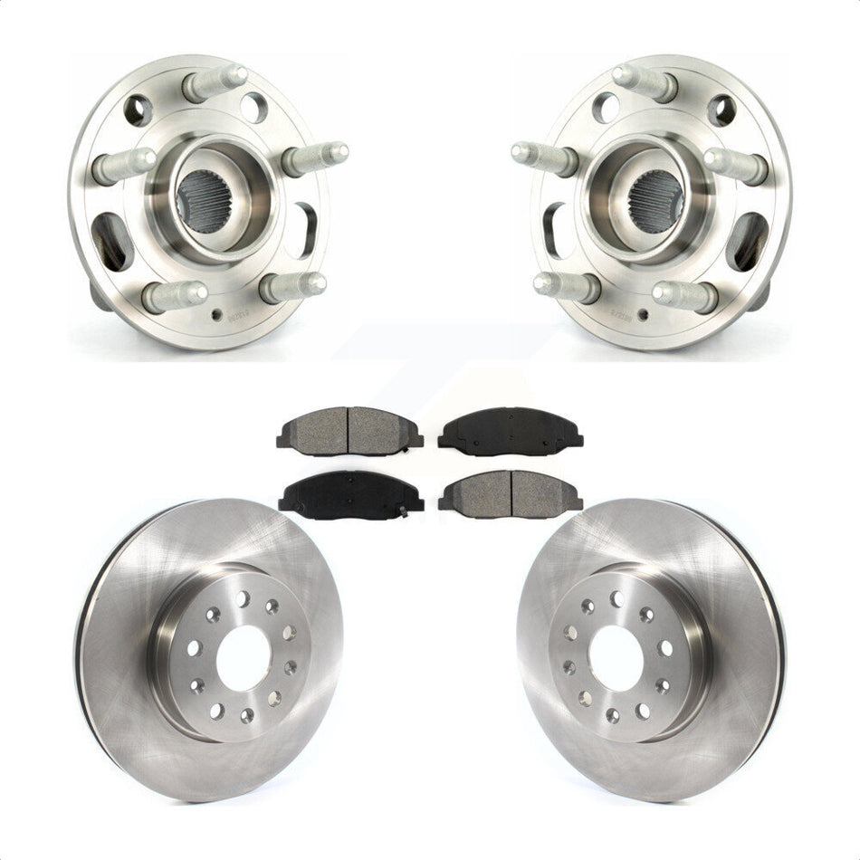 Front Hub Bearing Assembly With Disc Brake Rotors And Semi-Metallic Pads Kit For Cadillac CTS Without Heavy Duty Brakes KBB-114842