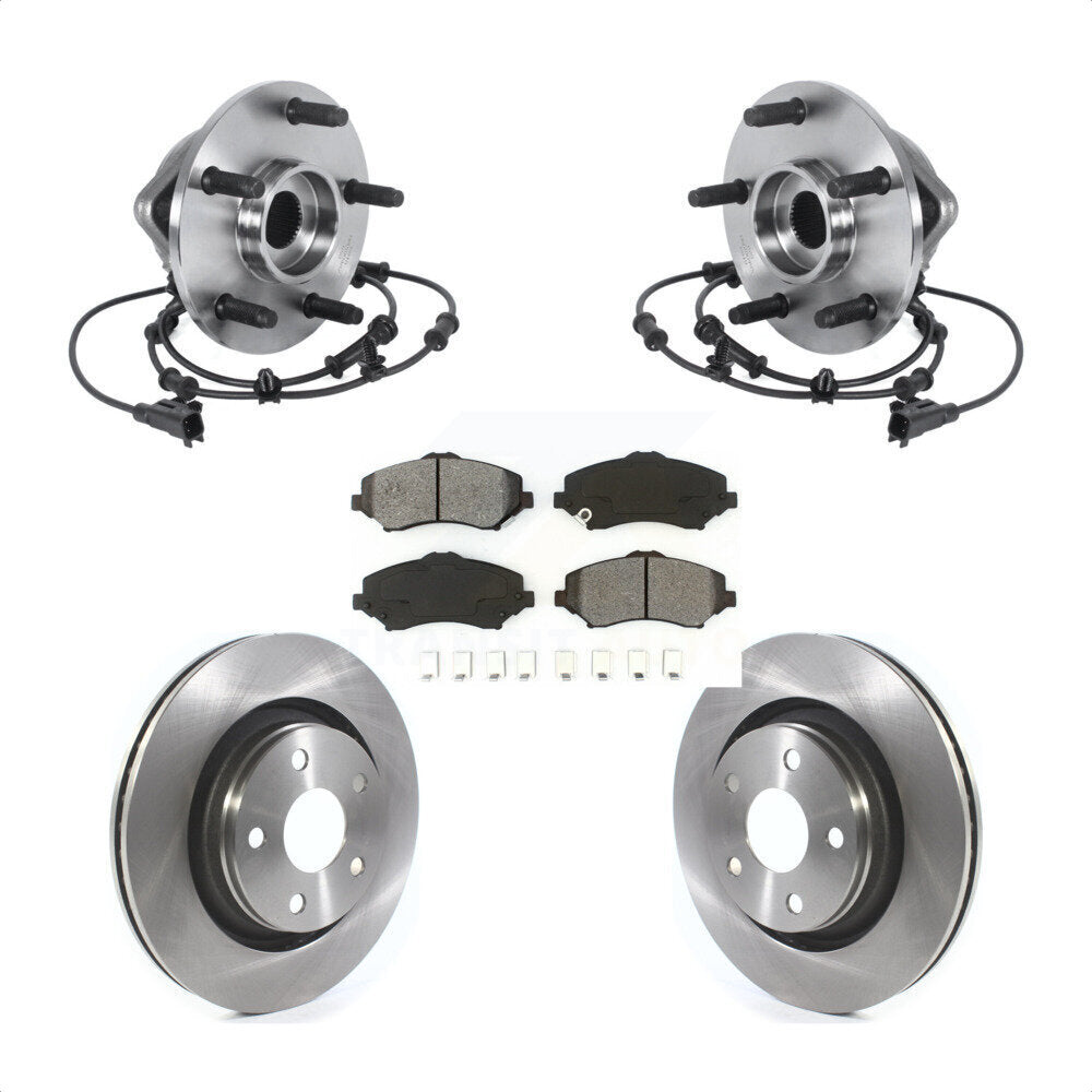 Front Hub Bearing Brake Rotor & Pad Kit For Jeep Wrangler With 332mm Diameter KBB-114845