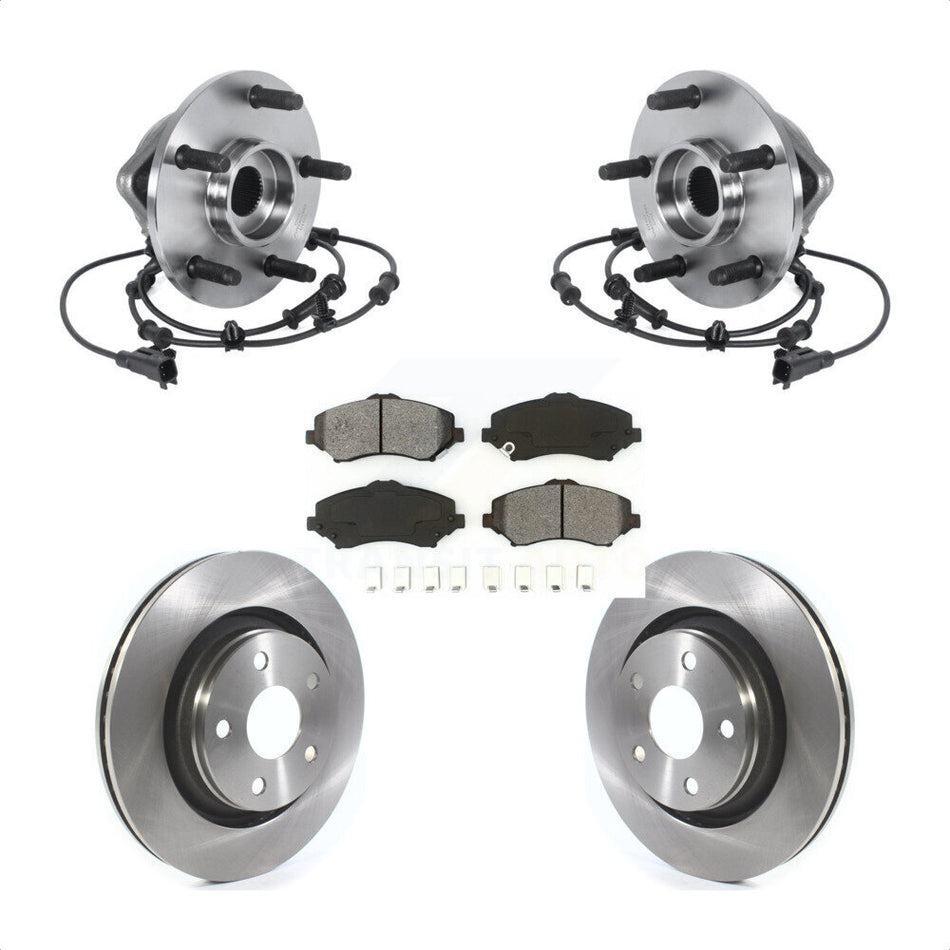 Front Hub Bearing Brake Rotor & Pad Kit For Jeep Wrangler With 332mm Diameter KBB-114845