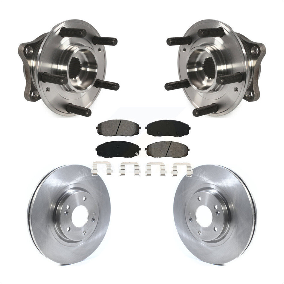 Front Hub Bearing Assembly With Disc Brake Rotors And Semi-Metallic Pads Kit For 2015-2019 Kia Sedona KBB-114847