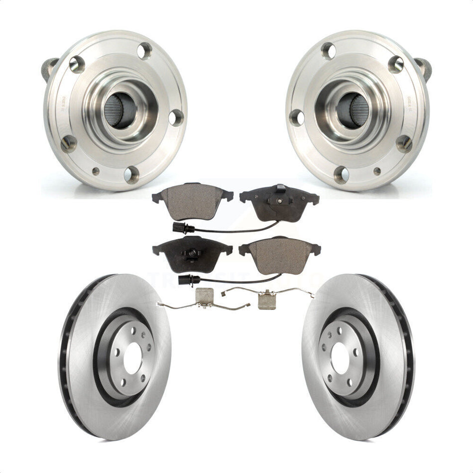 Front Hub Bearing Assembly With Disc Brake Rotors And Ceramic Pads Kit For Audi TT Quattro 340mm Diameter Rotor KBB-114856