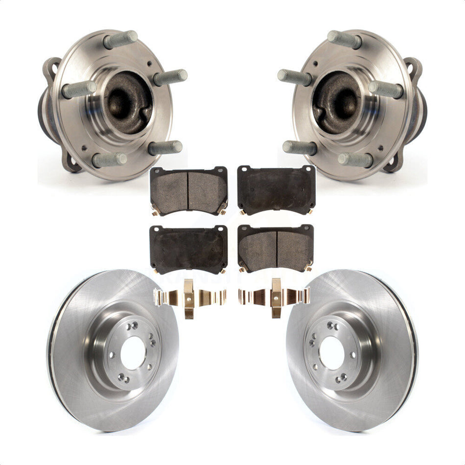 Front Hub Bearing Assembly With Disc Brake Rotors And Ceramic Pads Kit For Hyundai Genesis Equus KBB-114862