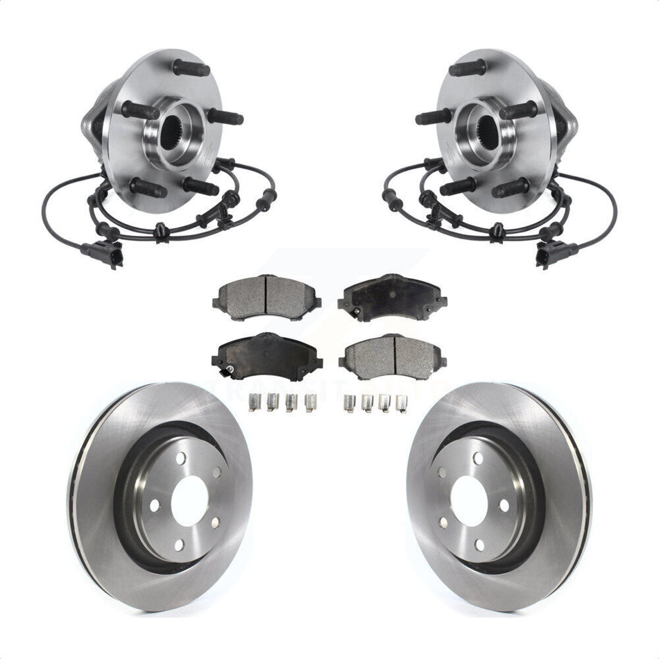 Front Hub Bearing Brake Rotor & Pad Kit For Jeep Wrangler With 332mm Diameter KBB-114879