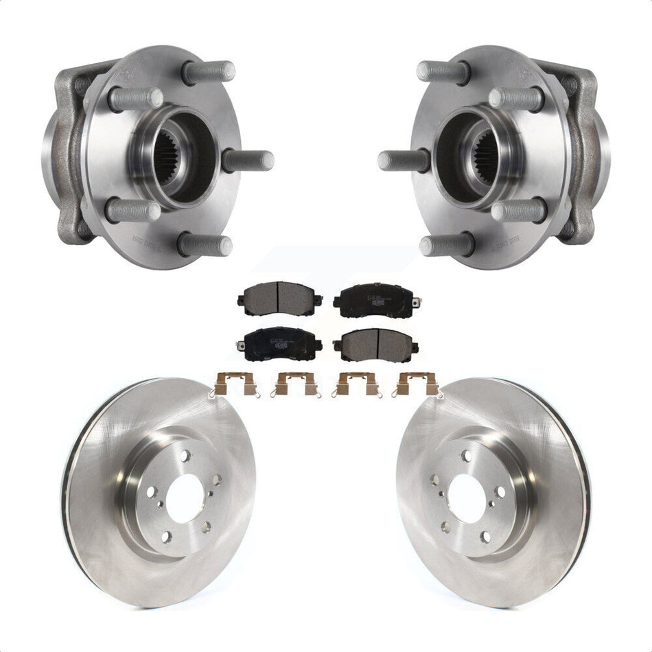 Front Hub Bearing Assembly With Disc Brake Rotors And Ceramic Pads Kit For 2017-2019 Subaru Impreza 276mm Diameter Rotor KBB-114886