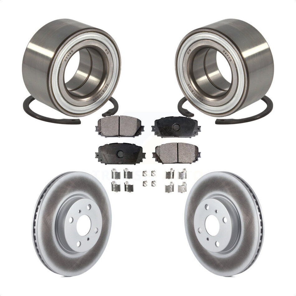 Front Wheel Bearing With Coated Disc Brake Rotors And Semi-Metallic Pads Kit For Toyota Yaris KBB-114902