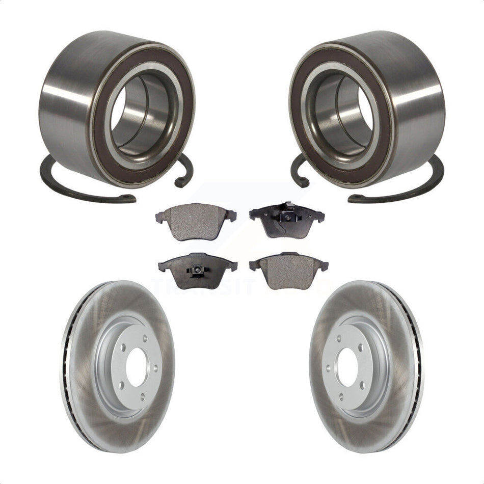 Front Wheel Bearing With Coated Disc Brake Rotors And Semi-Metallic Pads Kit For Mazda 3 KBB-114903