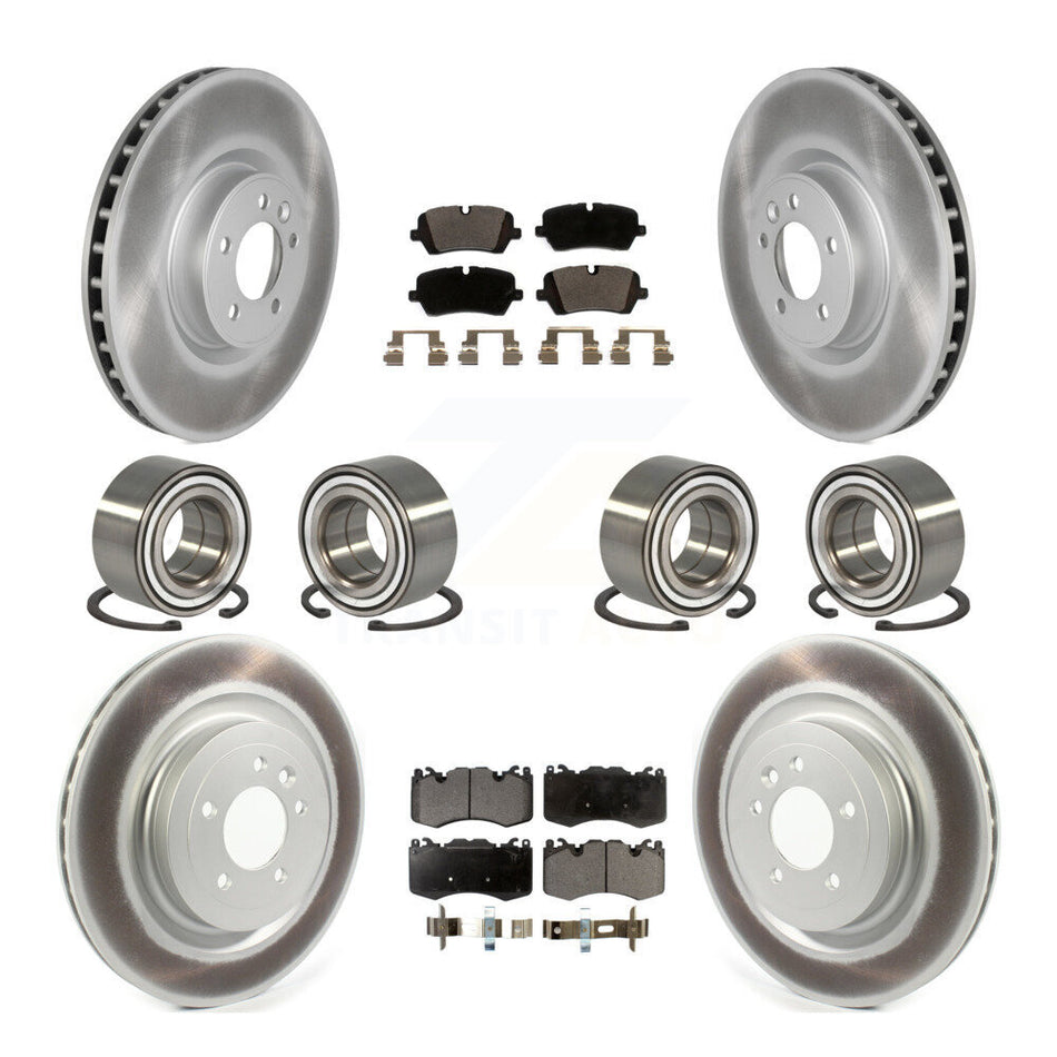 Front Rear Wheel Bearings Coated Disc Brake Rotors And Ceramic Pads Kit (10Pc) For Land Rover Range Sport KBB-114907