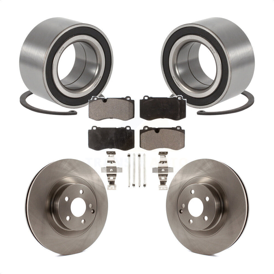 Front Wheel Bearing With Disc Brake Rotors And Semi-Metallic Pads Kit For 2009 Mercedes-Benz S450 KBB-114909