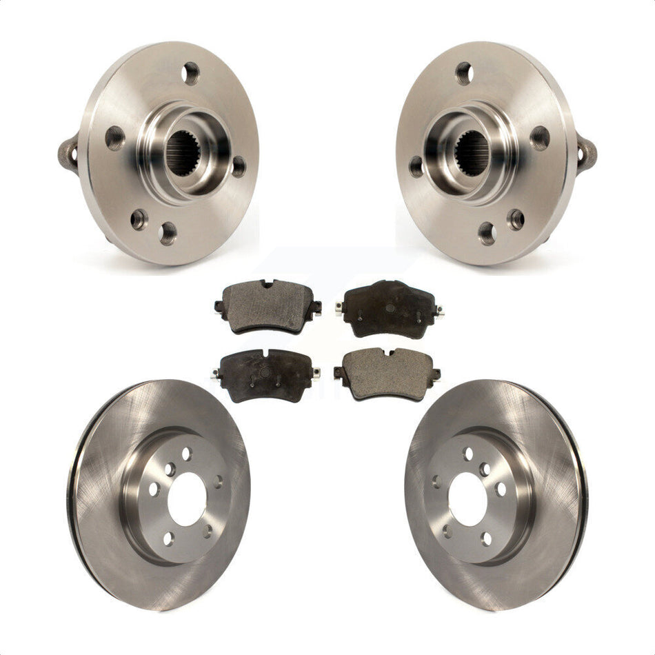 Front Hub Bearing Assembly With Disc Brake Rotors And Semi-Metallic Pads Kit For 2015 Mini Cooper Convertible Coupe 294mm Diameter Rotor 5 Lug Wheels KBB-114970