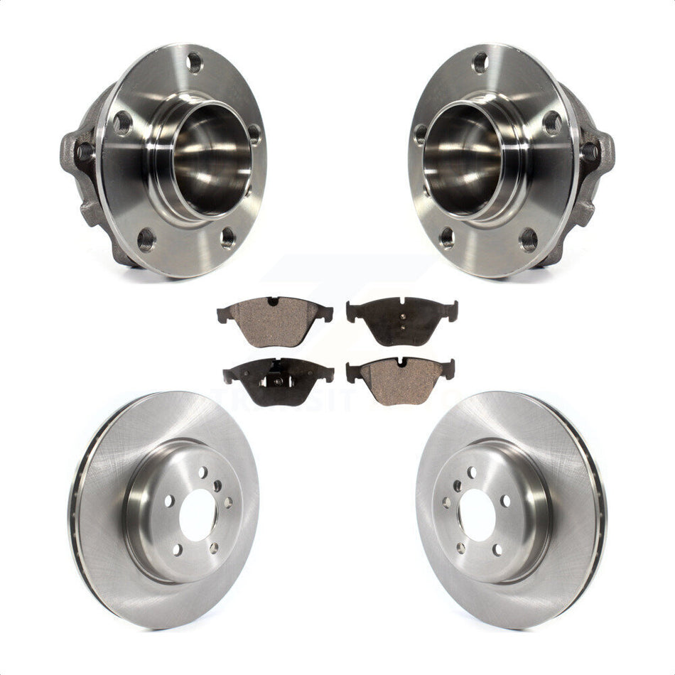Front Hub Bearing Assembly With Disc Brake Rotors And Semi-Metallic Pads Kit For BMW 535i 640i 535d Gran Coupe ActiveHybrid 5 KBB-114971