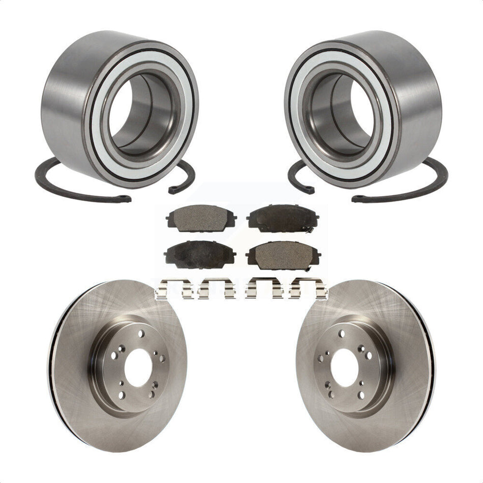 Front Wheel Bearing With Disc Brake Rotors And Ceramic Pads Kit For 2002-2006 Acura RSX Type-S KBB-115045
