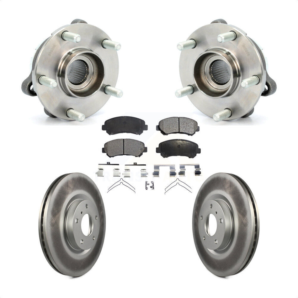 Front Hub Bearing Assembly With Coated Disc Brake Rotors And Semi-Metallic Pads Kit For Nissan Maxima KBB-115102