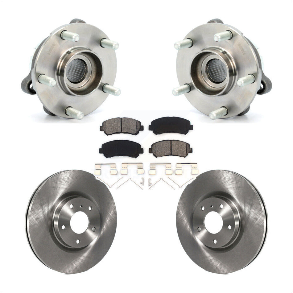 Front Hub Bearing Assembly With Disc Brake Rotors And Semi-Metallic Pads Kit For Nissan Maxima KBB-115125